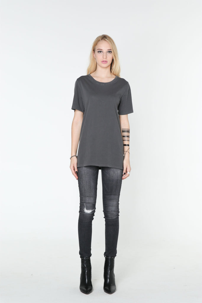 Dark Grey Washed Out T-SHIRT