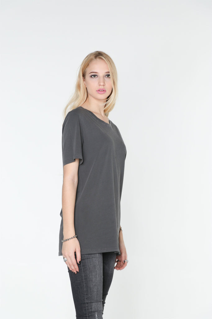 Dark Grey Washed Out T-SHIRT