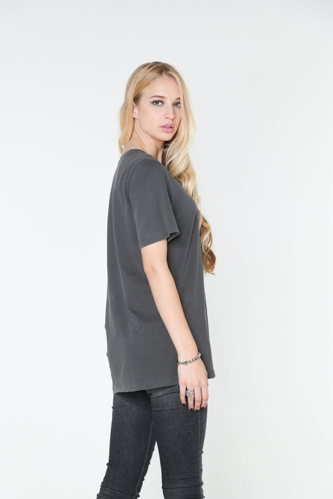 Dark Grey Washed Out T-SHIRT